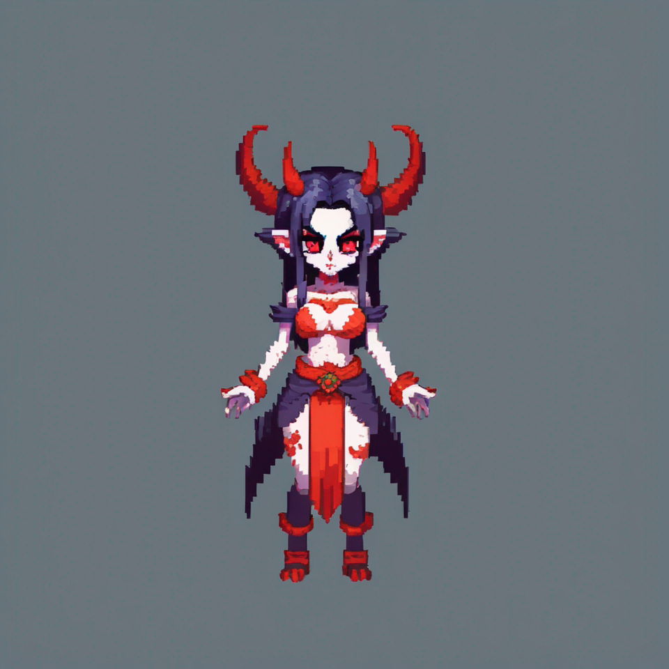 Pixel character sprites before background removal