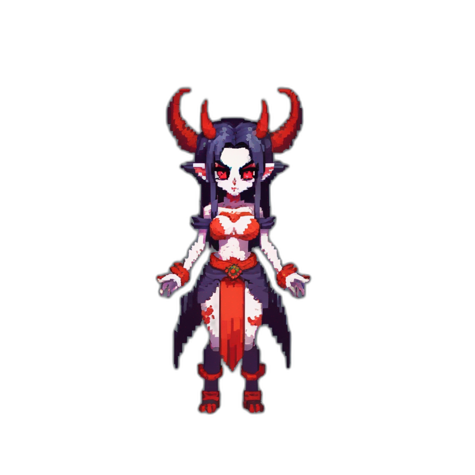 Pixel character sprites after background removal